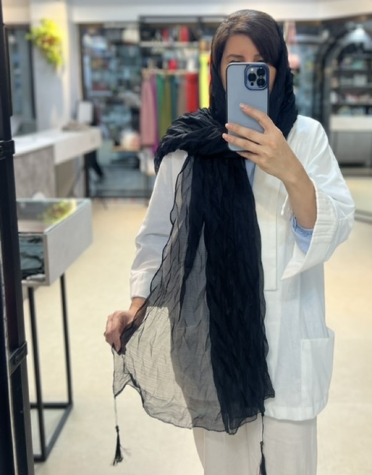 شال پلیسه کرکره ای مشکی code564