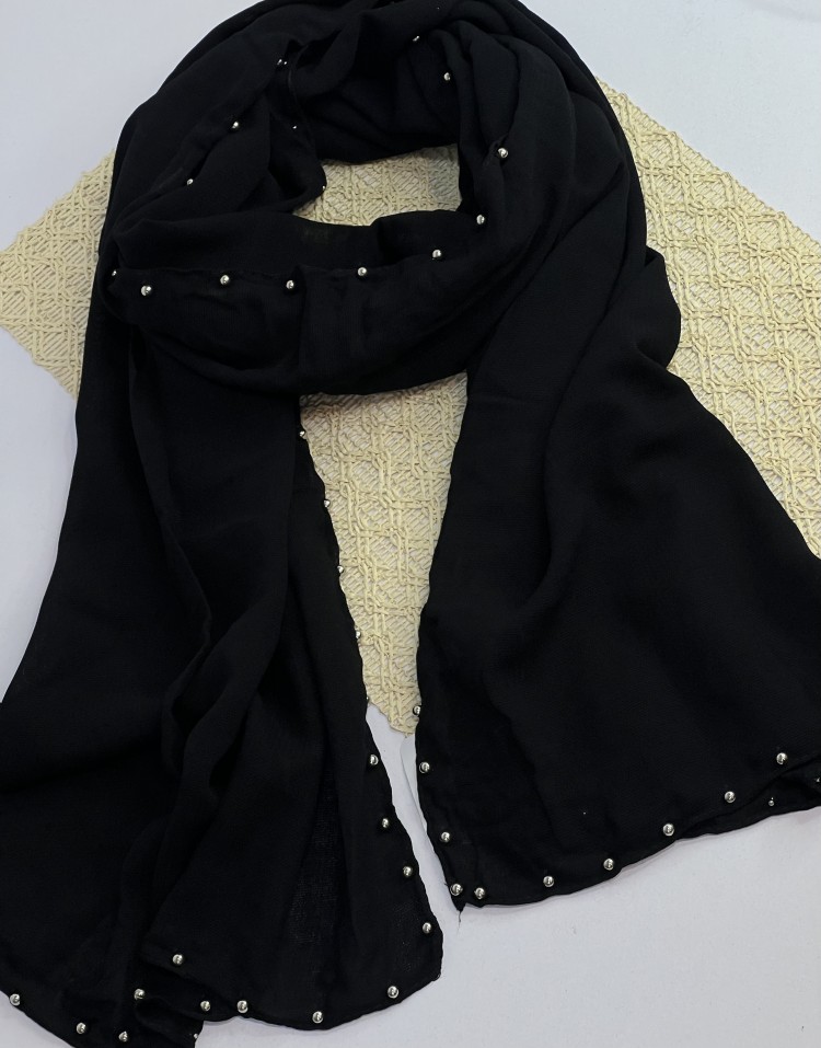 شال کرپ نخ حاشیه مروارید وارداتی code:2528