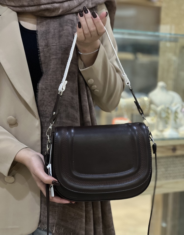 کیف زارا چرم قهوه ای  code:1677