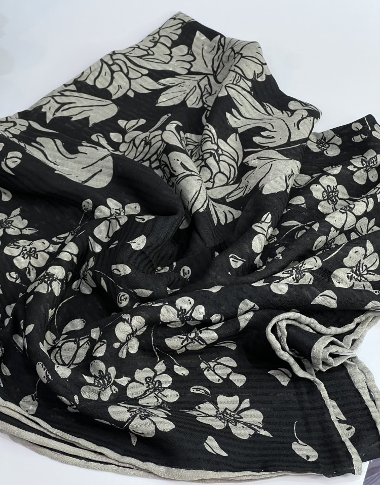 روسری نخی گل گلی (دور دست دوز) code:2987