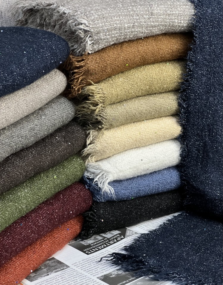 شال کنفی(حوله ای)دورریش پولکی وارداتی code2887