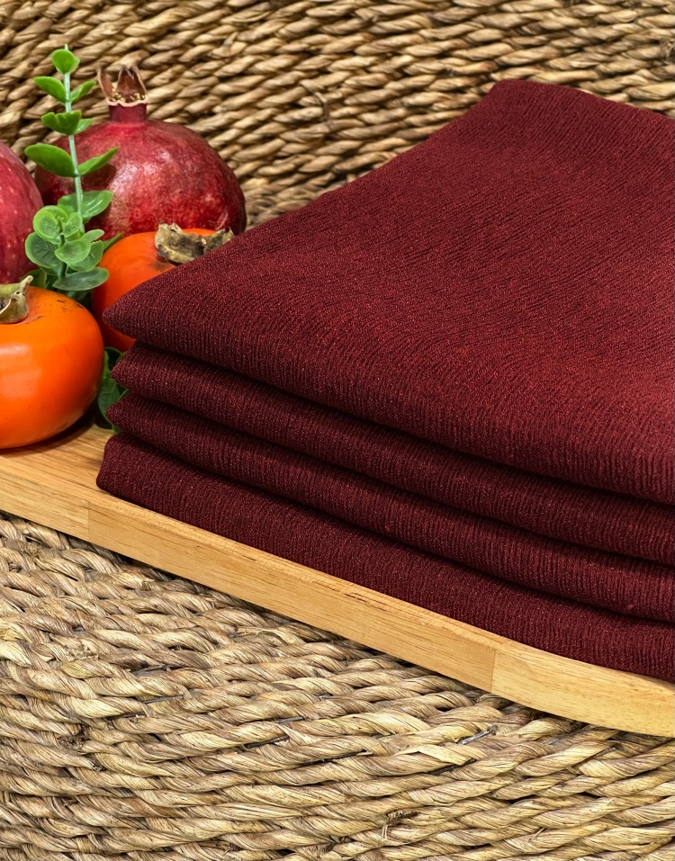 شال پلیسه نخی زرشکی code:3117