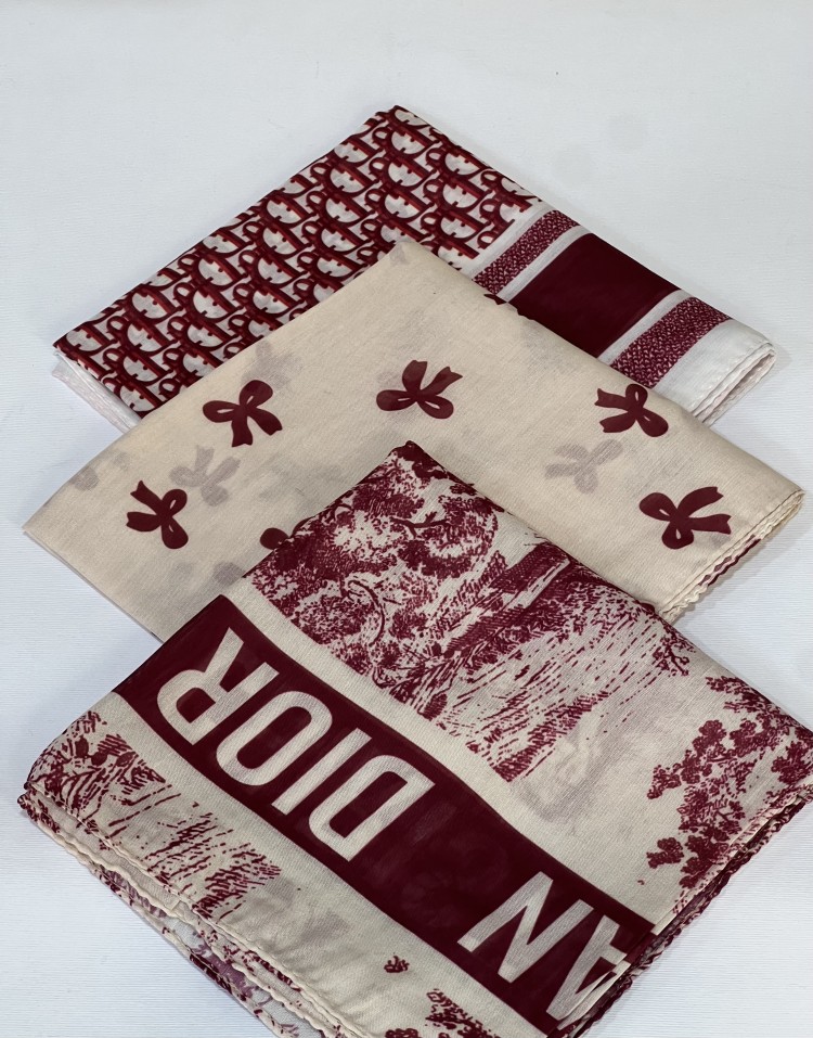 مینی اسکارف زرشکی کرم طرحدارcode:3172