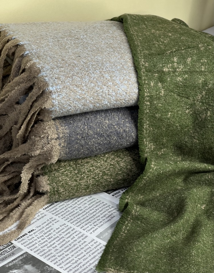 شال موهر کوبیده دورو ریشه دار وارداتیcode:3080