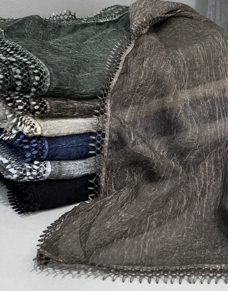 شال حریر نخ دور دانتل وارداتی code:3283