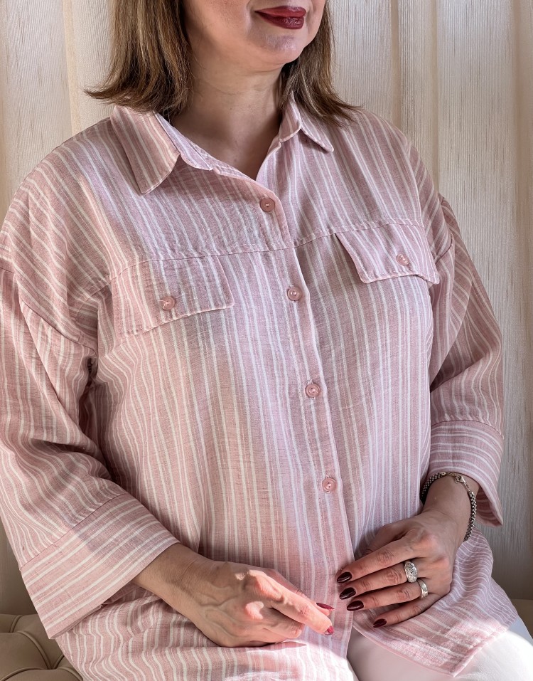 شومیز لینن راه راه code:3285