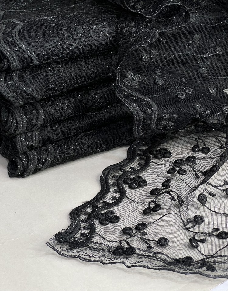 شال مشکی دانتل وارداتی متنوع code:3291