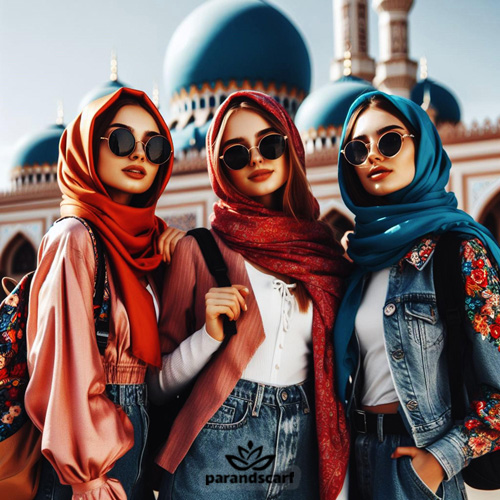 ست کردن عینک آفتابی با روسری و شال 2