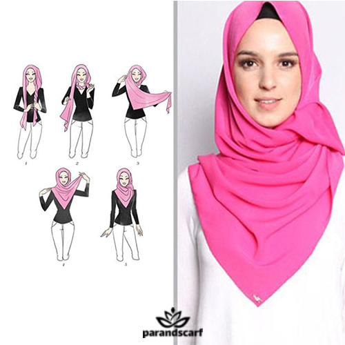 چگونه شال را مثل روسری ببندیم؟ 5